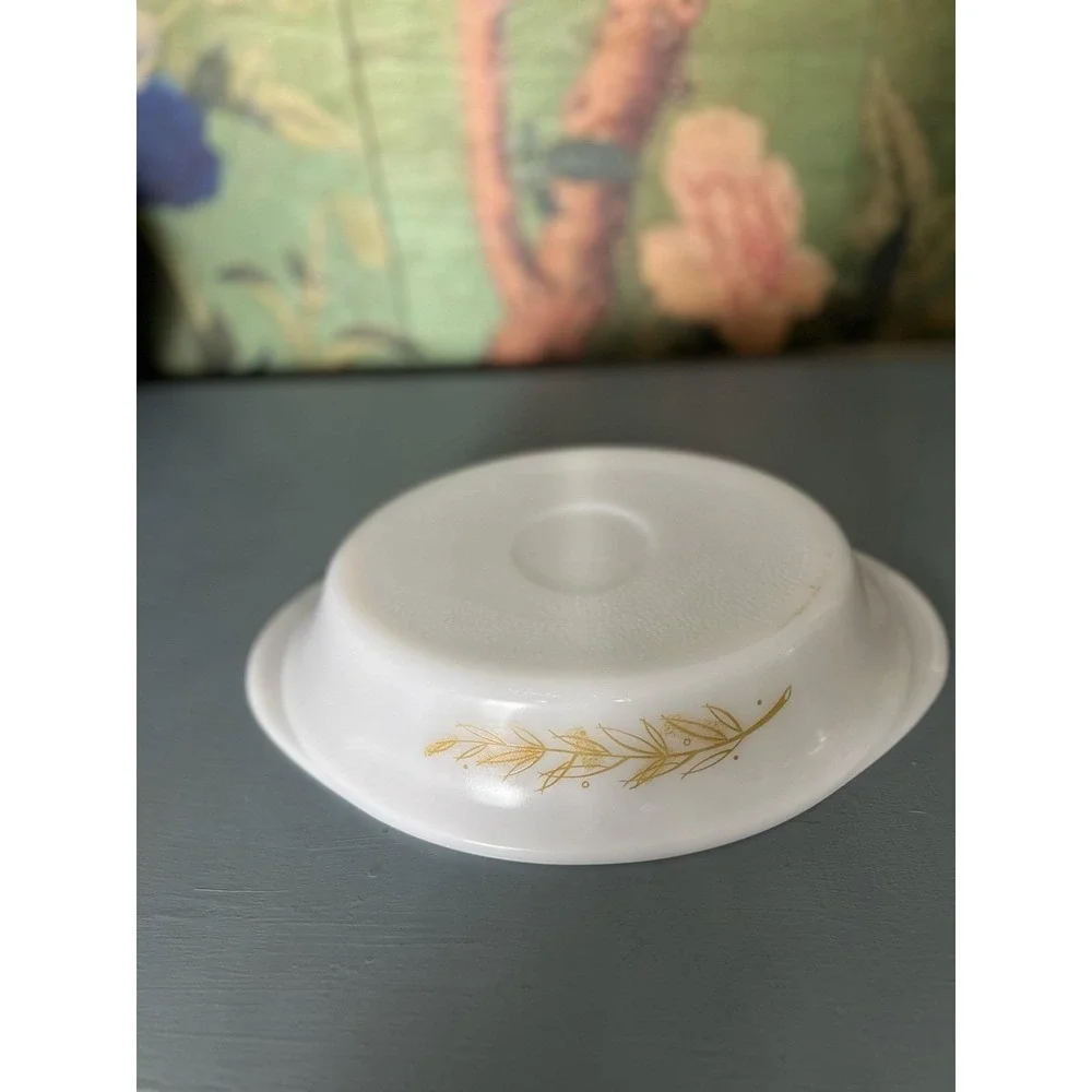 Vtg GlasBake Divided Casserole Dish J-239 Milk Glass USA